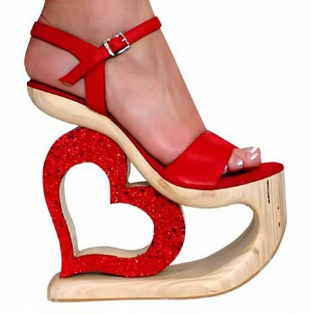 Valentine hearts heels shoes
