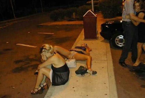 Out passed spread drunk girl