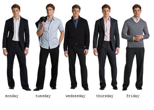 specifics for men's business casual