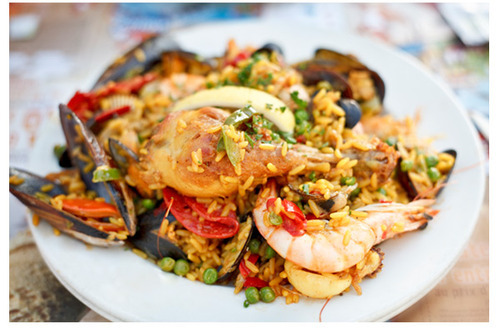 Spanish seafood paella
