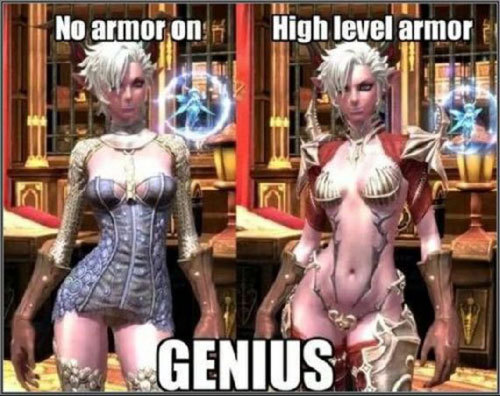 Fantasy female armor meme