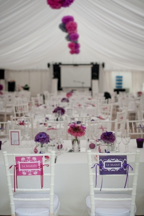 décoration mariage rose violet