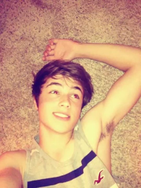 Young teen boy armpits